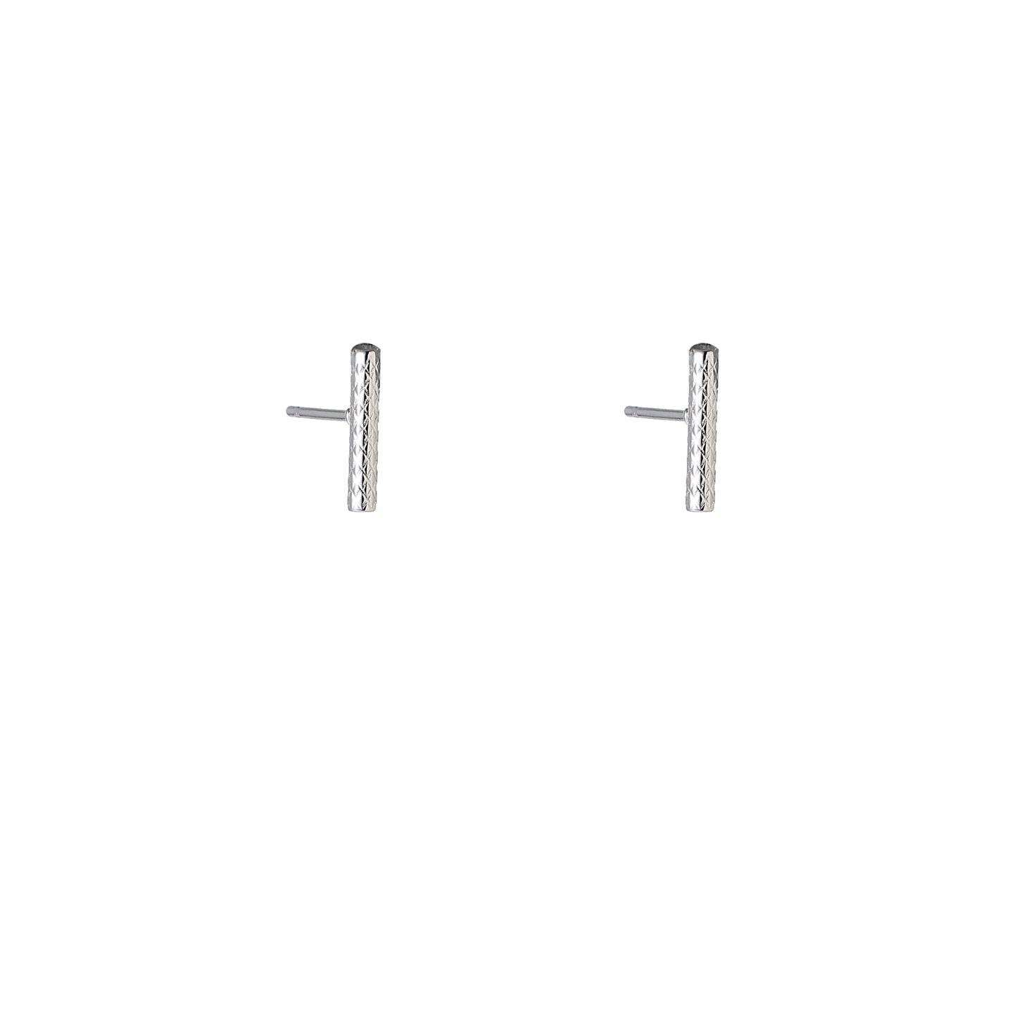 Oorbellen Hammered stud zilver