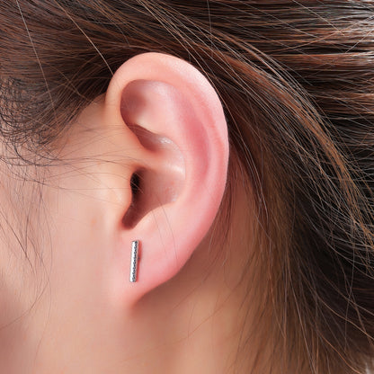 Oorbellen Hammered stud zilver
