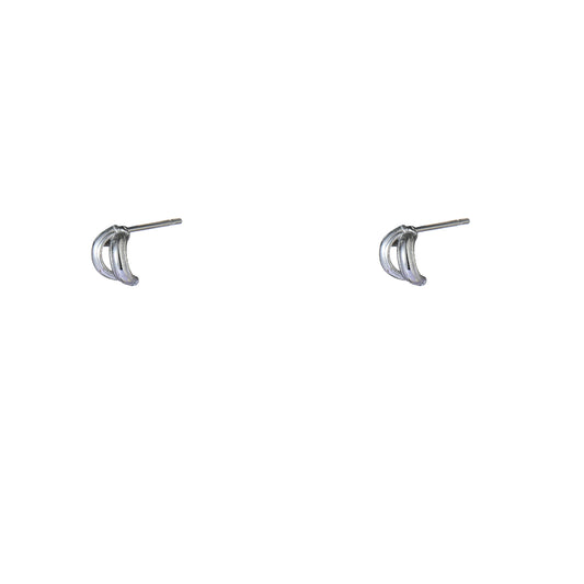 Oorbellen Subtle Dubble Line zilver