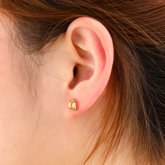 Oorbellen Subtle Dubble Line goud