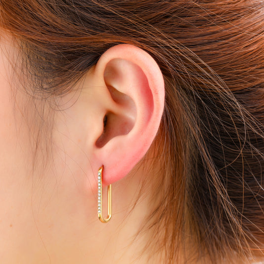 Oorbellen Fine Stones Long Hoop
