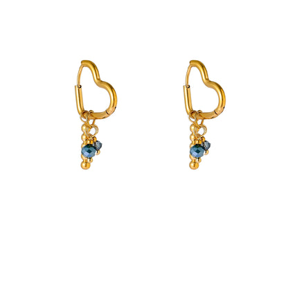 Oorbellen Heart & Stone Green
