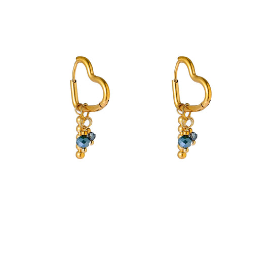 Oorbellen Heart & Stone Green