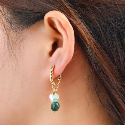 Oorbellen Green Pendants Hoop