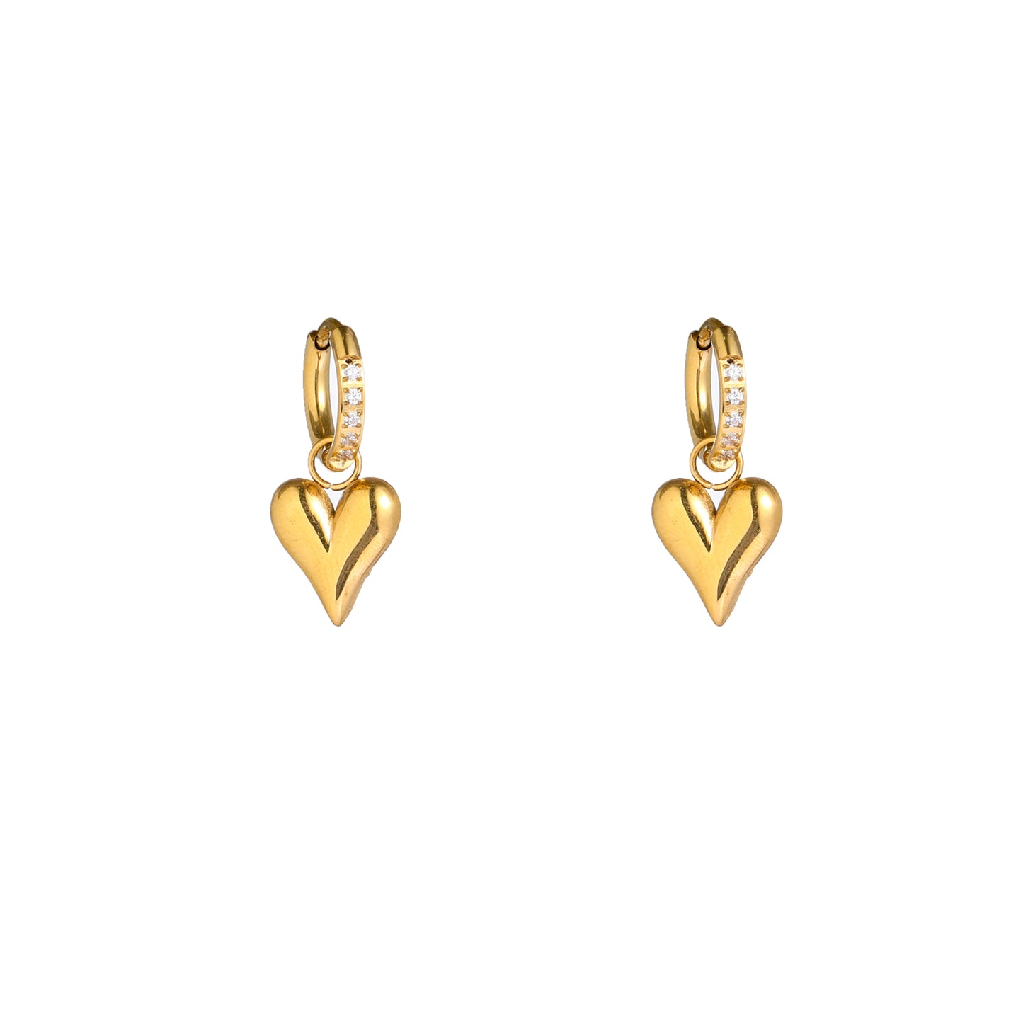 Oorbellen Sparkle Heart Hoop