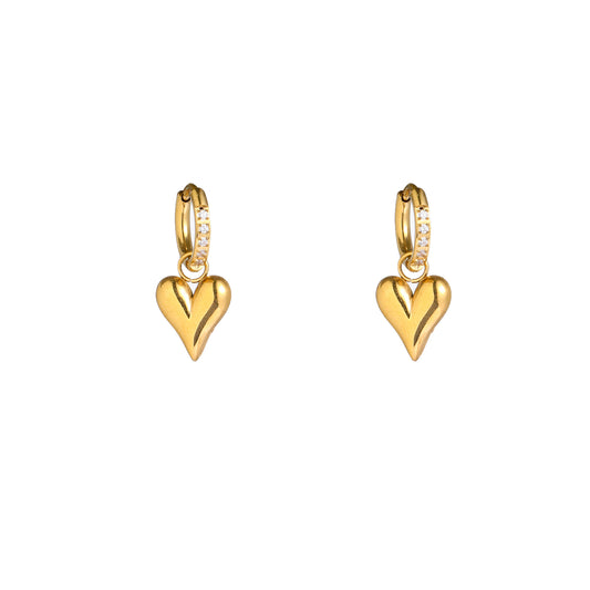 Oorbellen Sparkle Heart Hoop