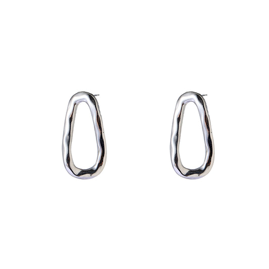 Oorbellen Open Oval Stud zilver