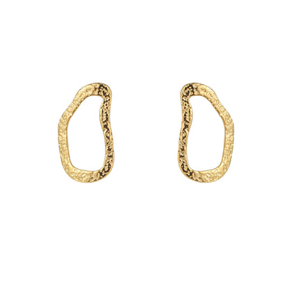 Oorbellen Hammered Open Stud goud