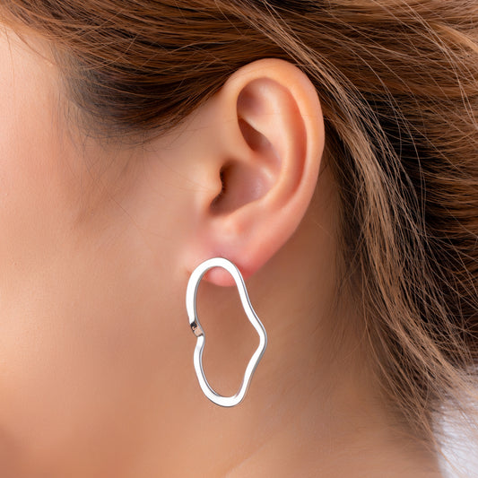 Oorbellen Fine Open Stud zilver