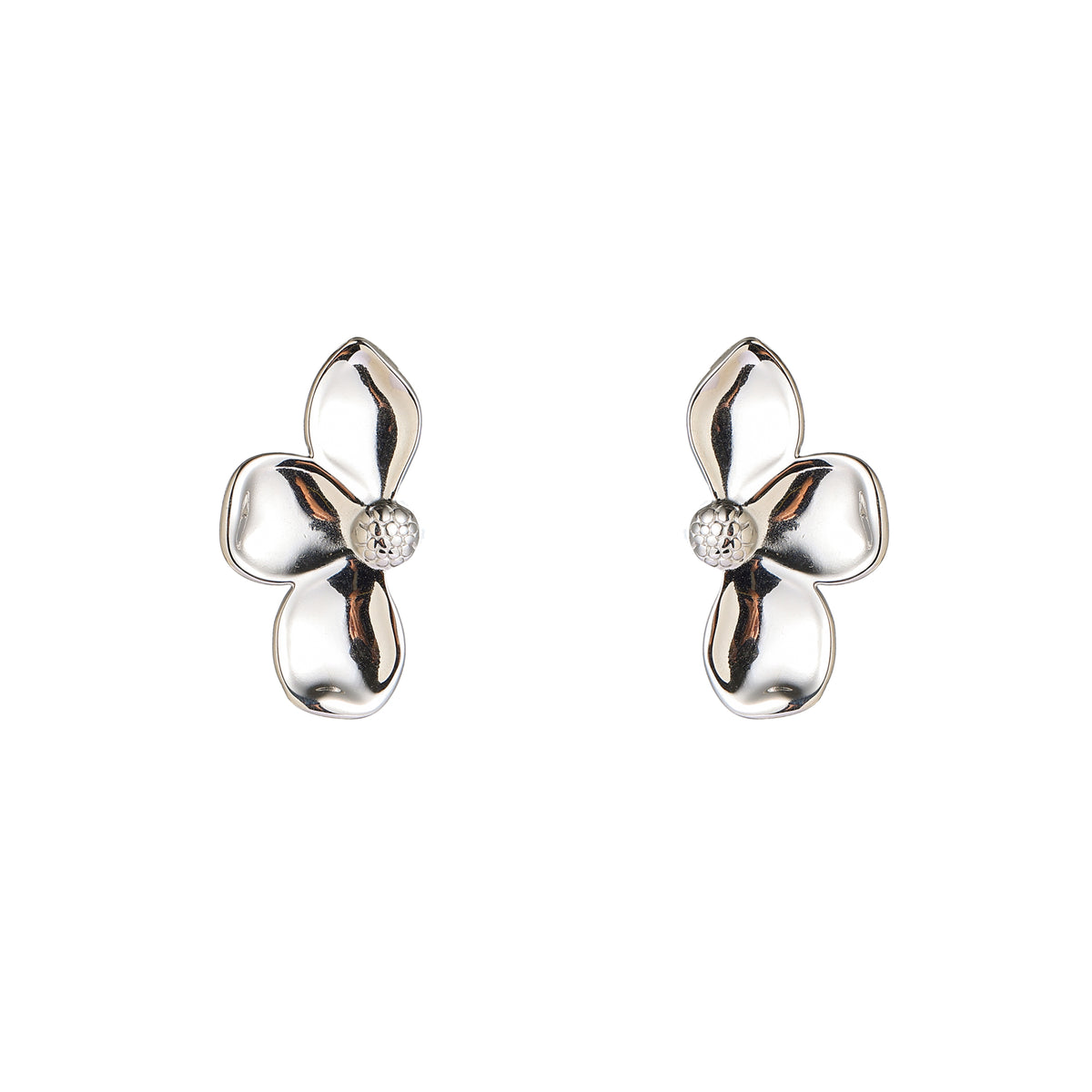 Oorbellen Half Daisy zilver