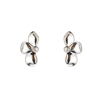 Oorbellen Half Daisy zilver