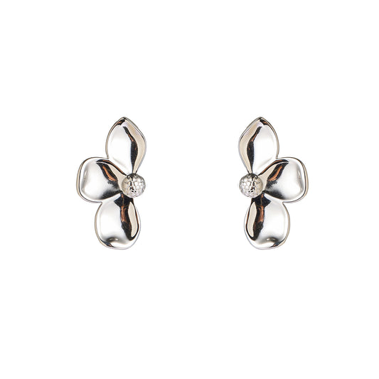 Oorbellen Half Daisy zilver