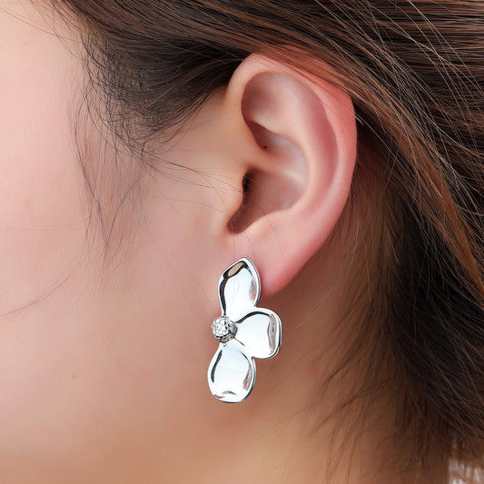 Oorbellen Half Daisy zilver
