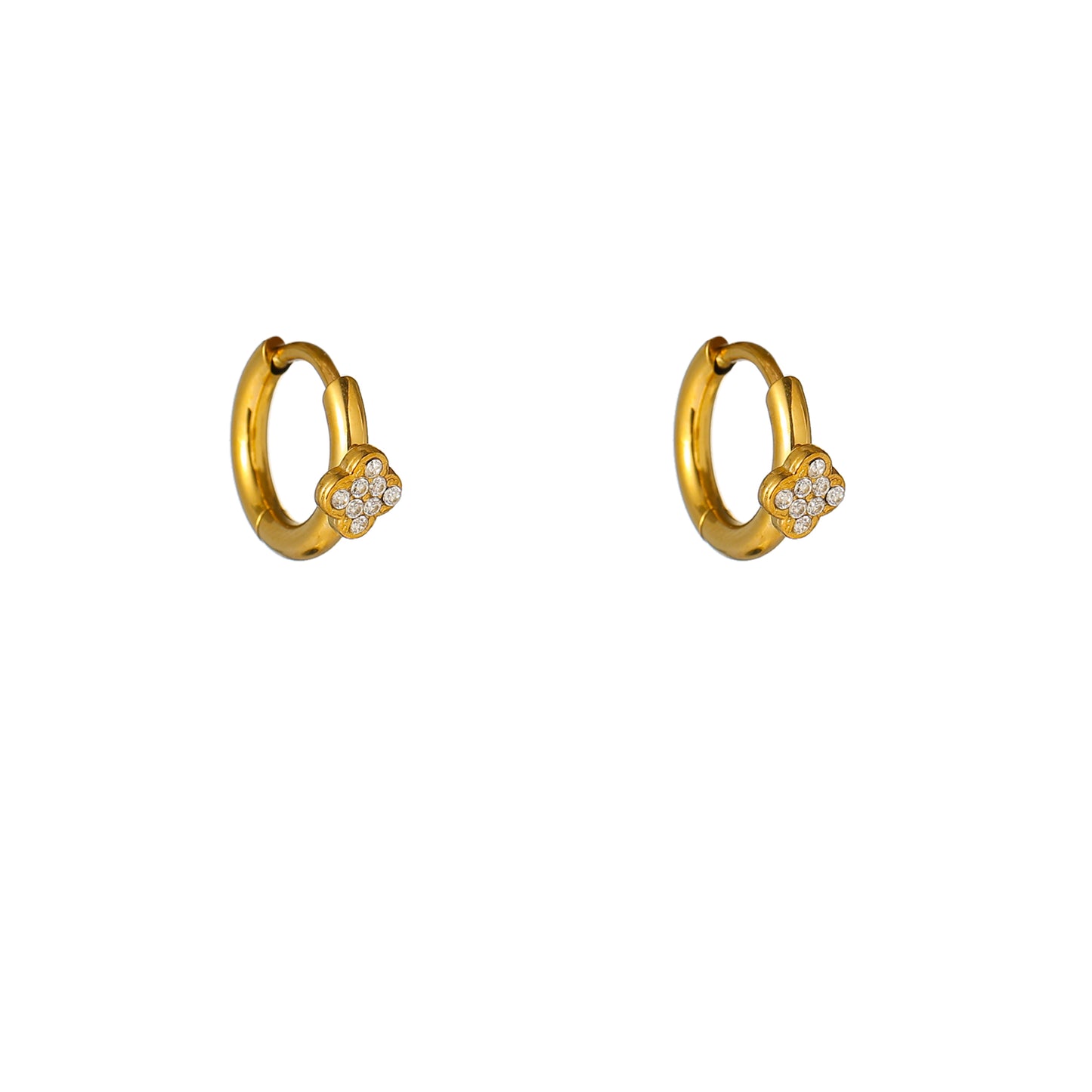 Oorbellen Sparkle Clover Hoop