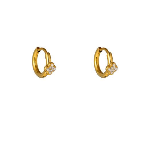 Oorbellen Sparkle Clover Hoop