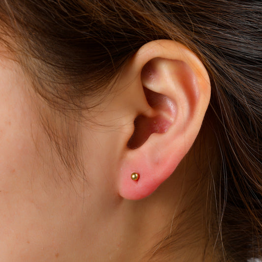 Oorbellen Dot 3mm goud