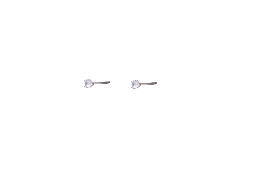 Oorbellen Round Crystal zilver