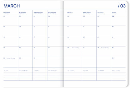 Schoolagenda 26/27 Stripes Lavender Blue