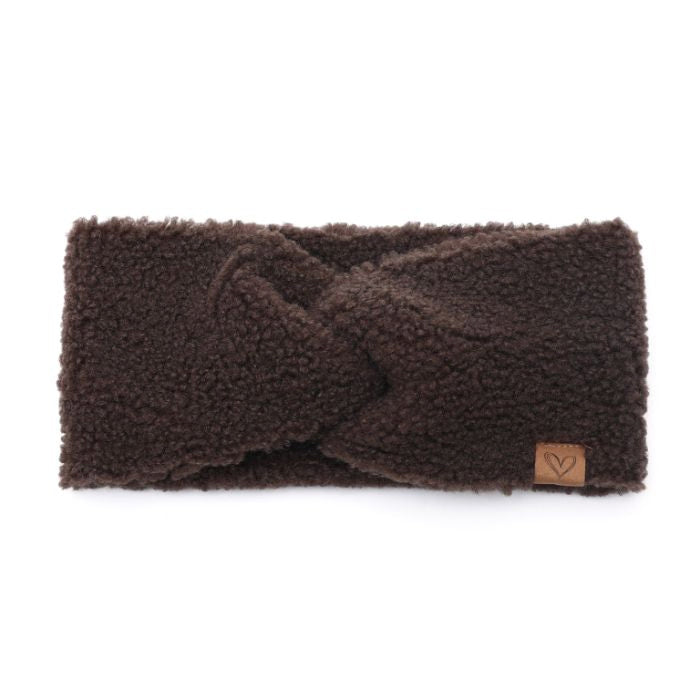 Haarband teddy donkerbruin
