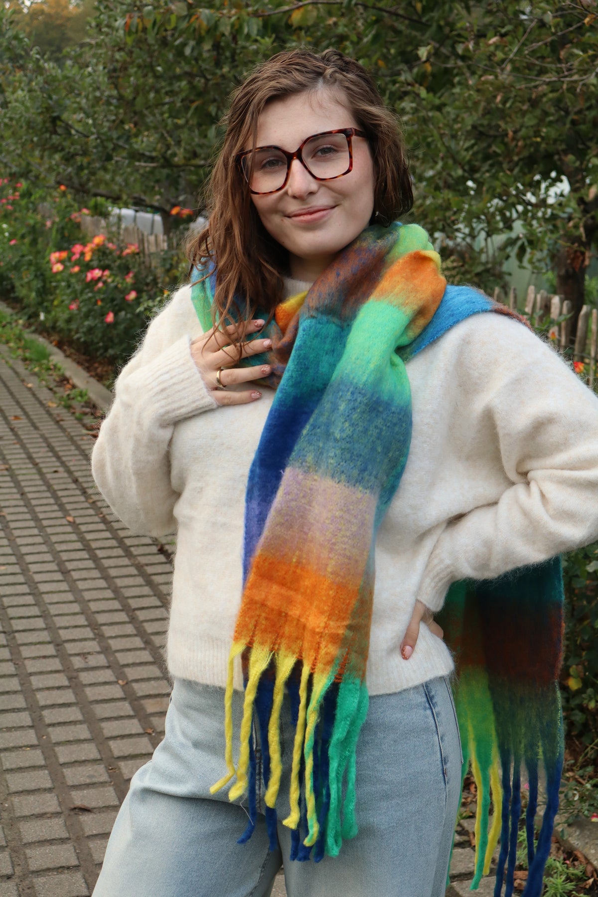 Sjaal Céleste blauw