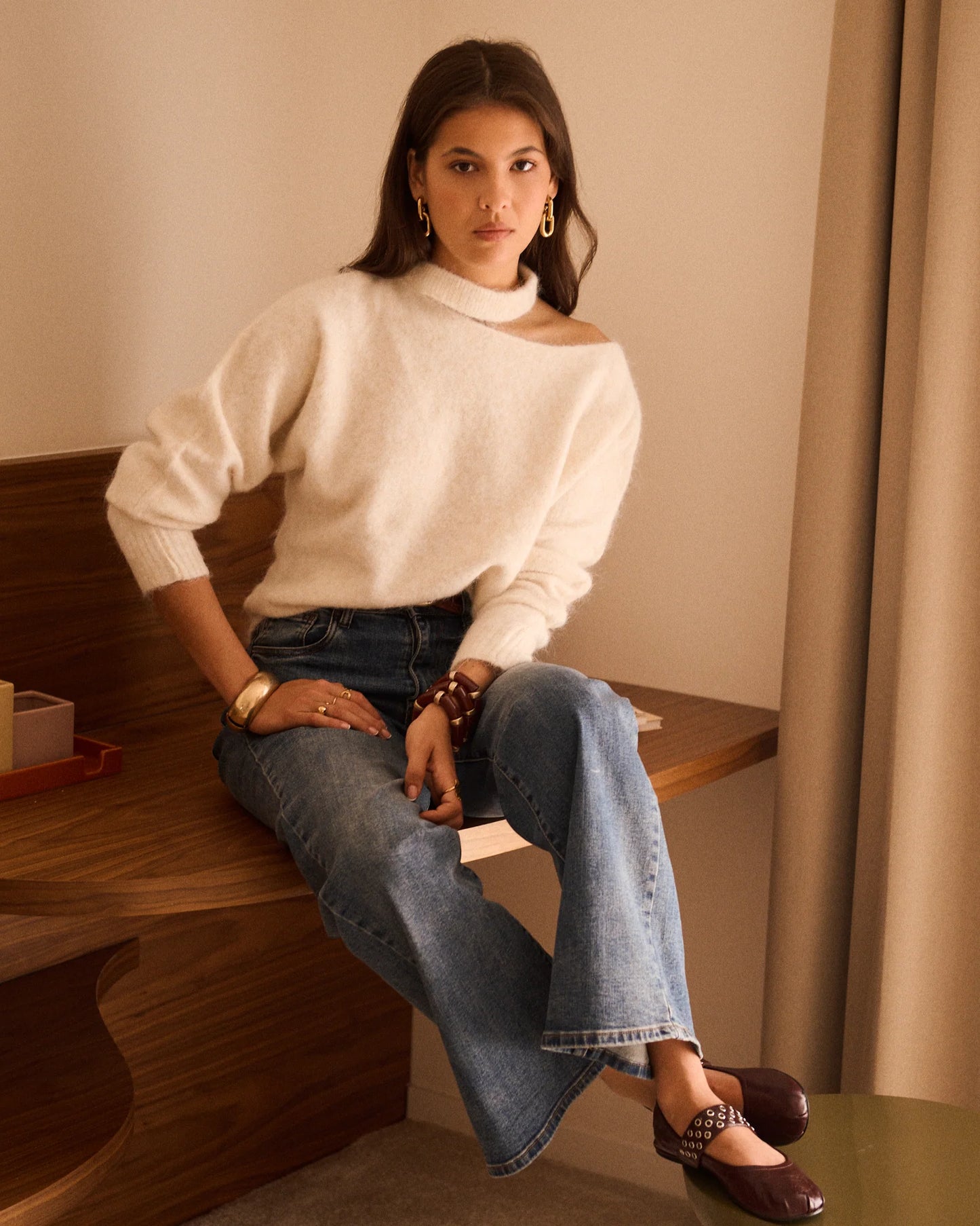 Off shoulder sweater