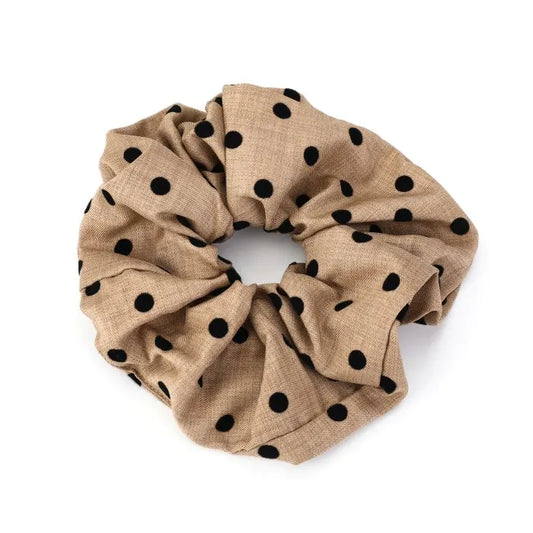 Scrunchie stippen lichtbruin