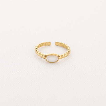 Ring White Stone goud