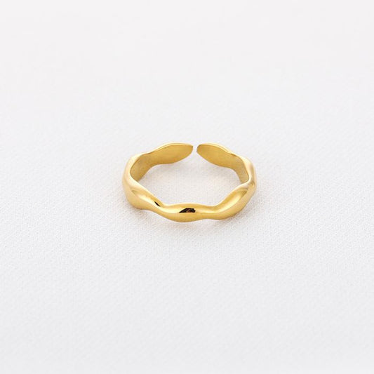 Ring Basic Wave goud