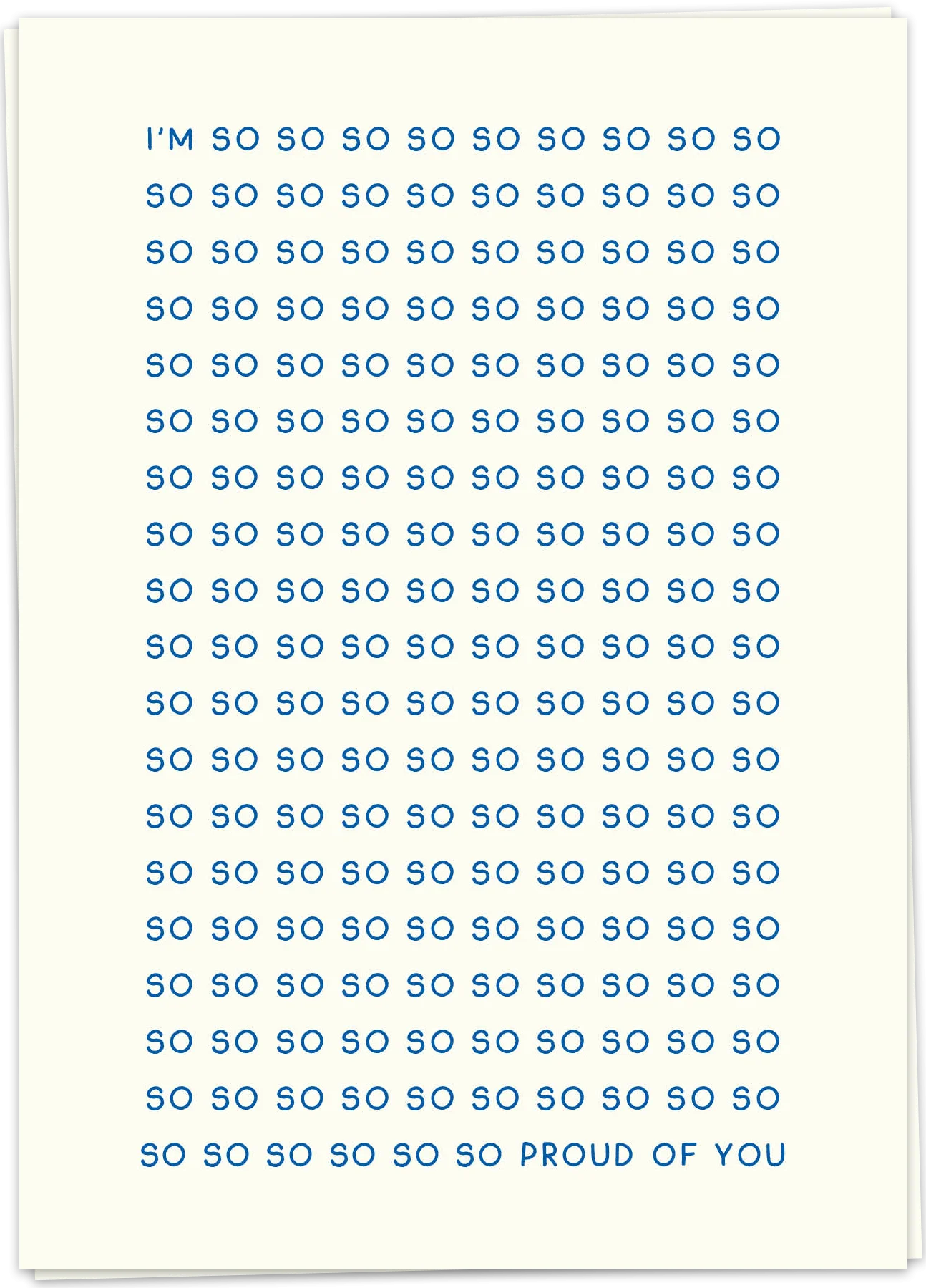 So so so proud - Kaart blanche
