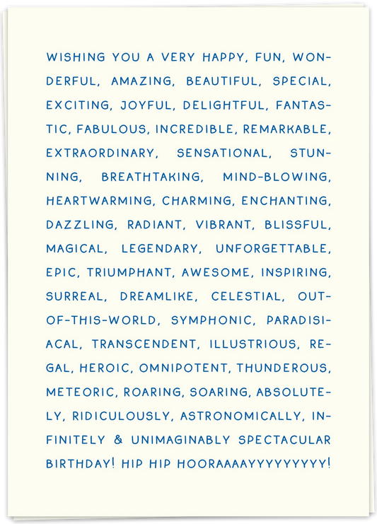 Adjectives birthday - Kaart Blanche