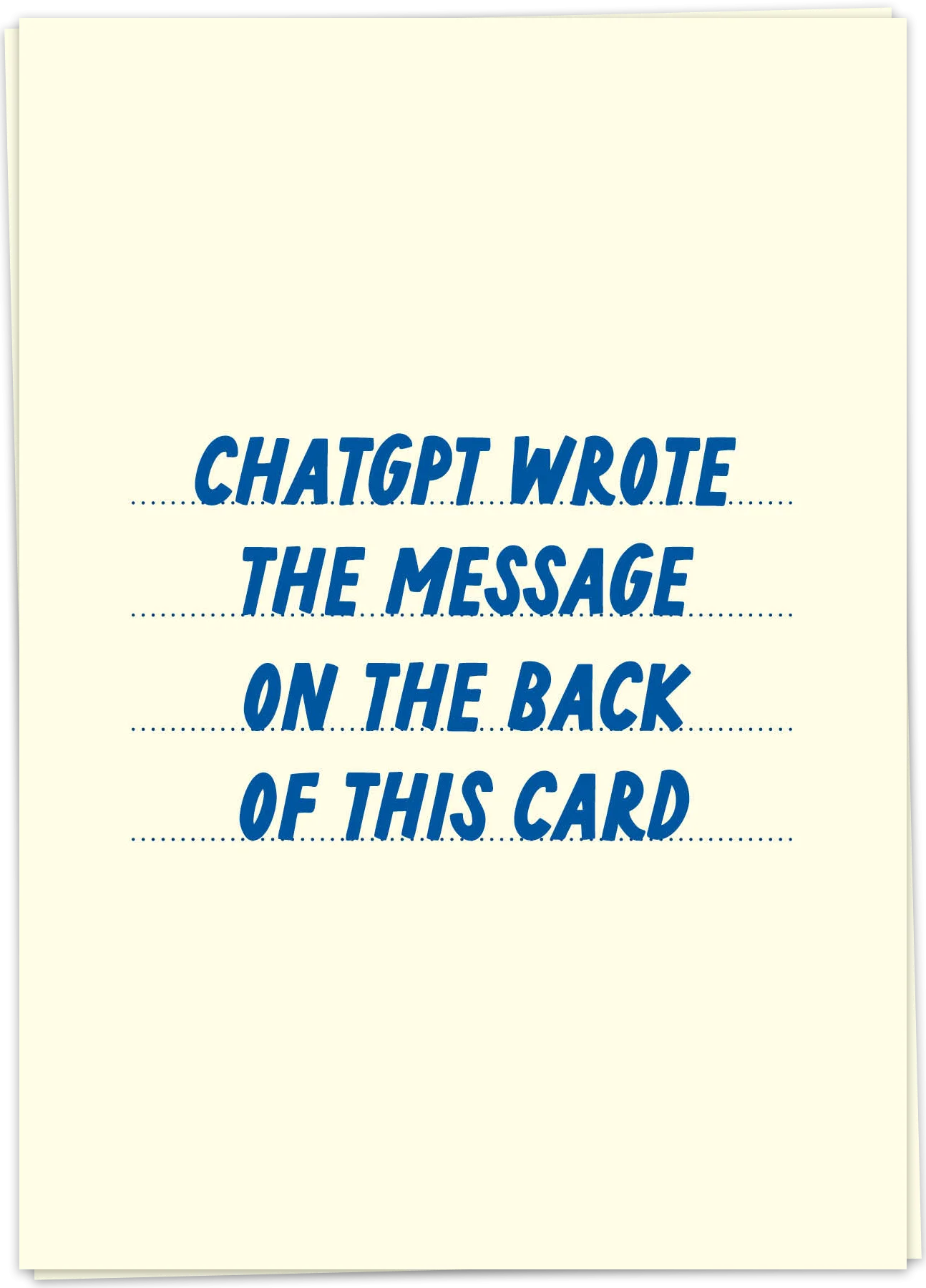 ChatGPT message - Kaart Blanche
