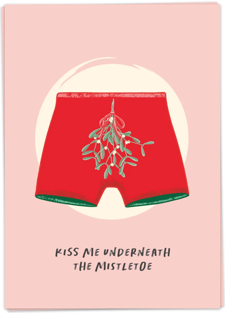 Kiss me Mistletoe boy - Kaart Blanche