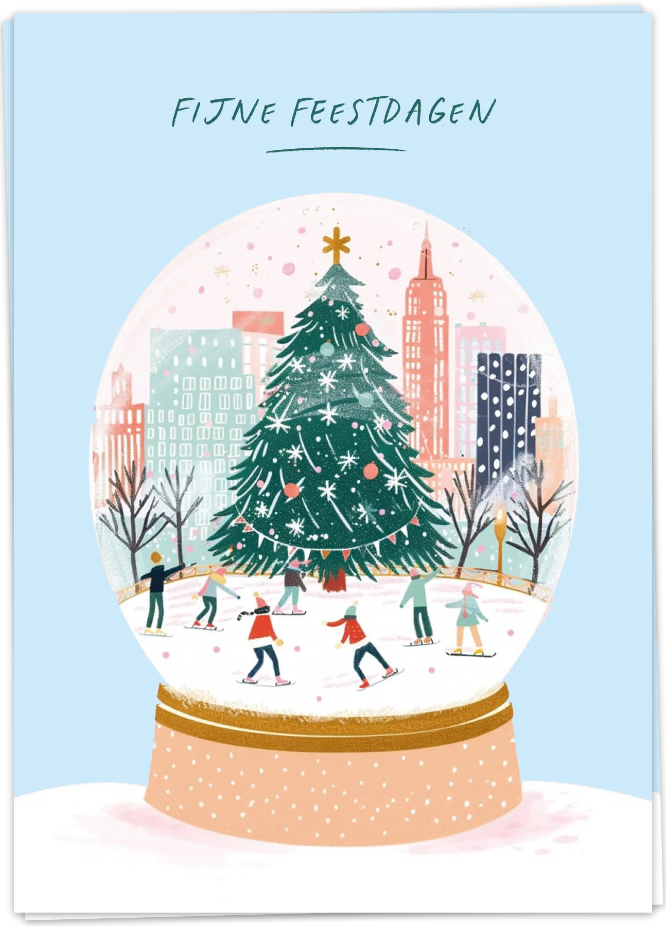 Fijne feestdagen globe - Kaart Blanche