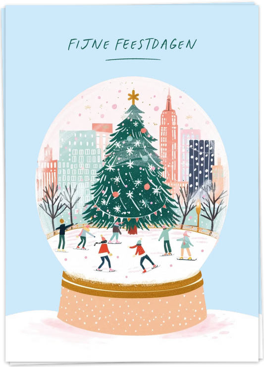 Fijne feestdagen globe - Kaart Blanche