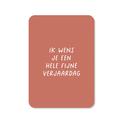 Kaartje Hele fijne verjaardag
