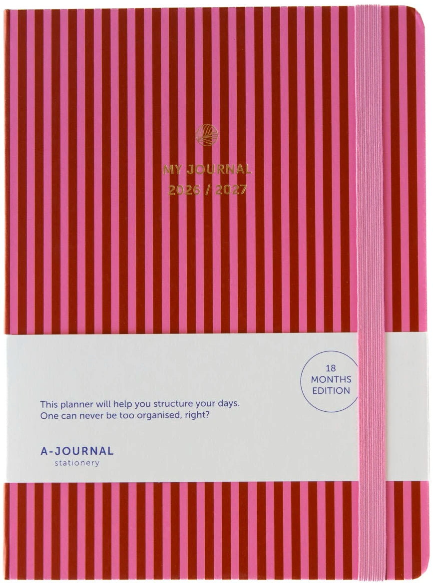 Schoolagenda 26/27 Stripes Pink