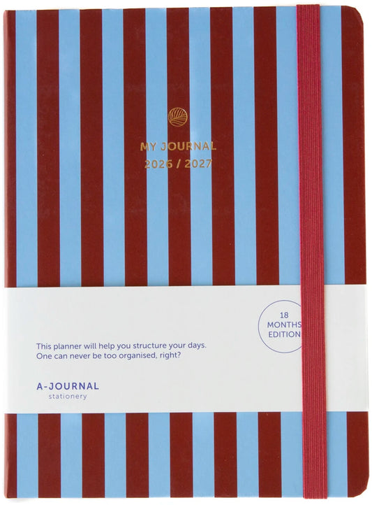 Schoolagenda 26/27 Stripes Blue Bordeaux