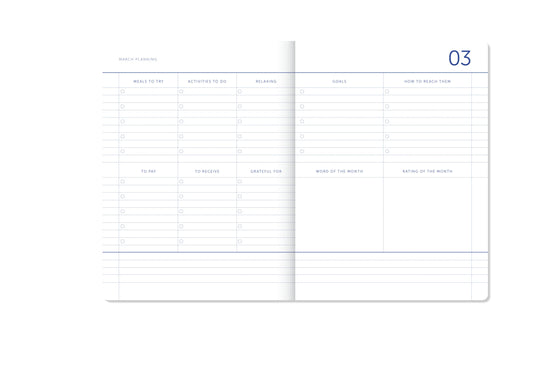 A-journal Floral Blue