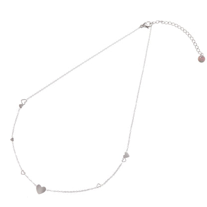 Ketting Flat Hearts zilver