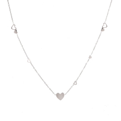 Ketting Flat Hearts zilver