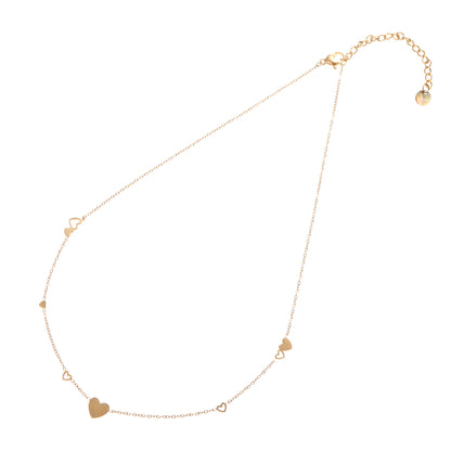 Ketting Flat Hearts goud