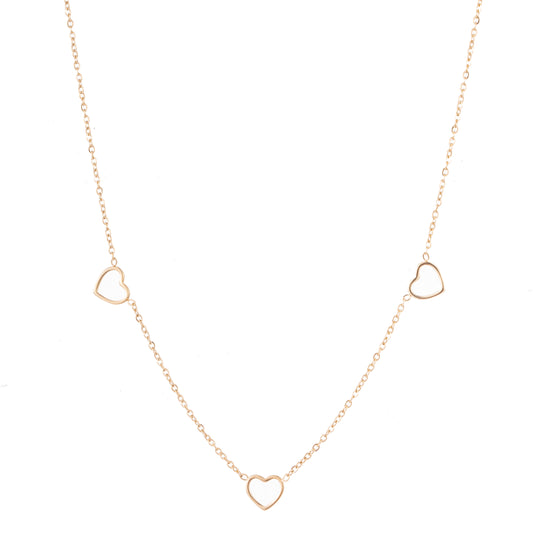 Ketting 3 Hearts goud