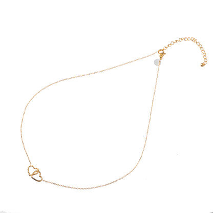 Ketting double heart goud