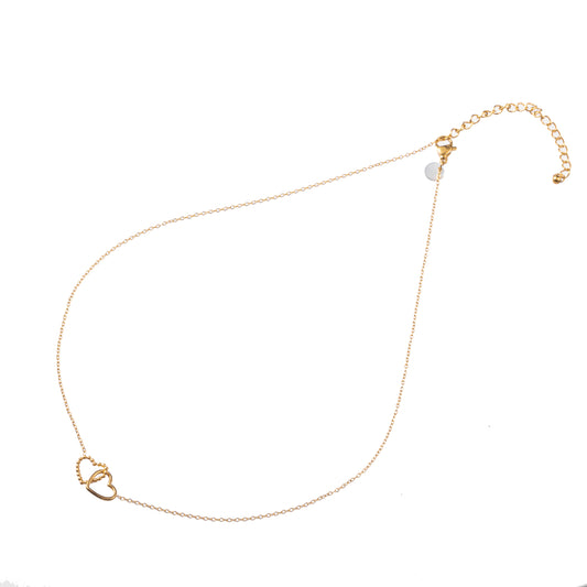 Ketting double heart goud