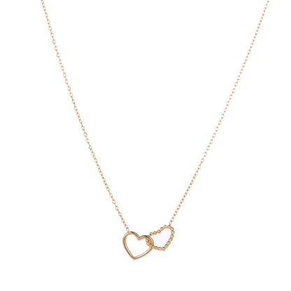 Ketting double heart goud