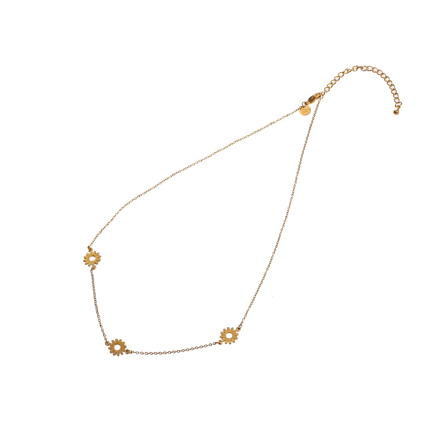 Ketting 3 Flowers goud