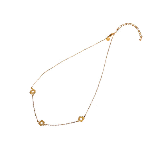 Ketting 3 Flowers goud