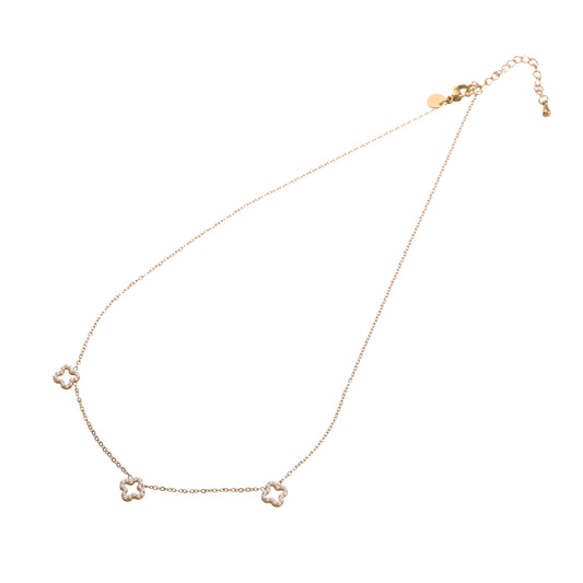 Ketting Pearly Clover goud