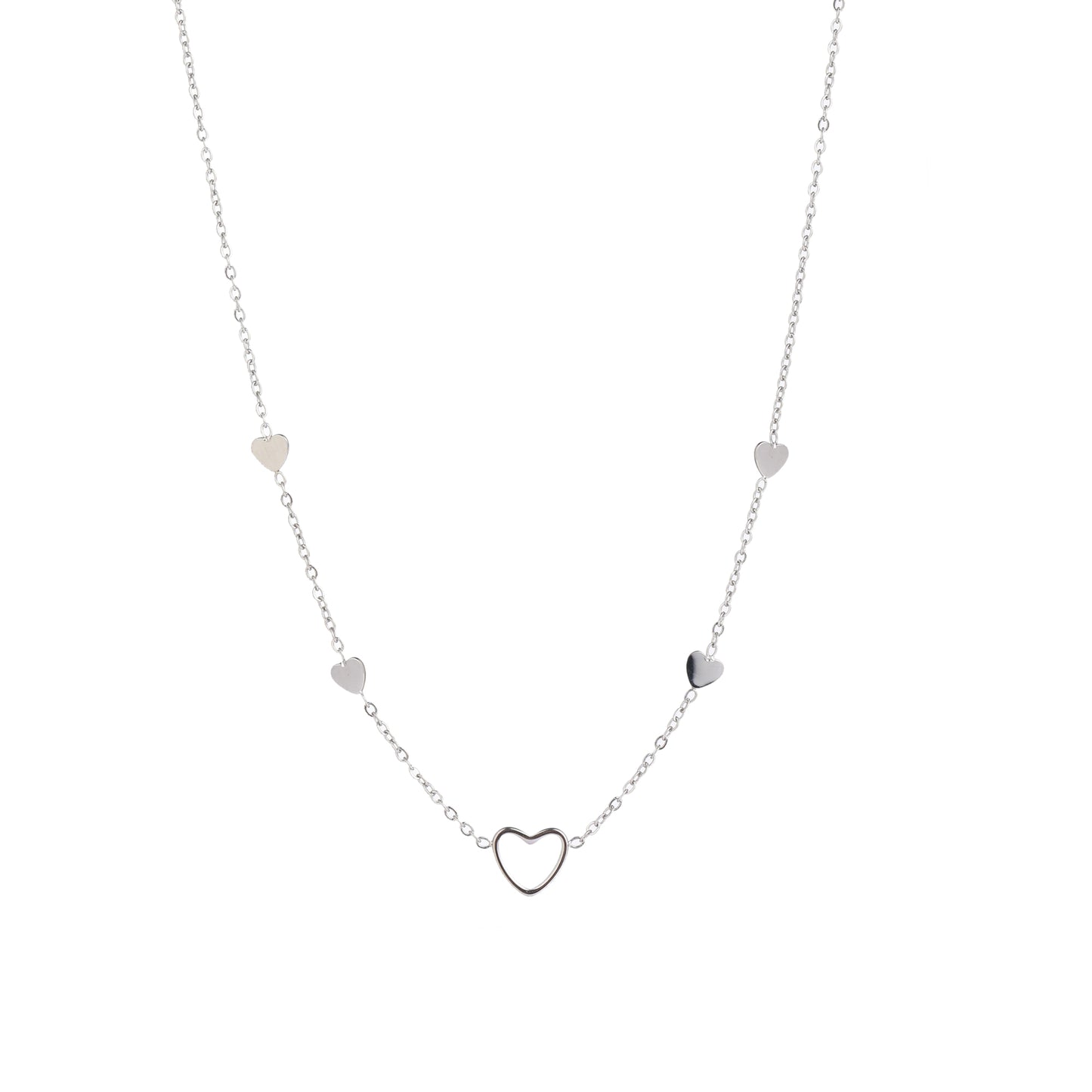 Ketting Fine Hearts zilver