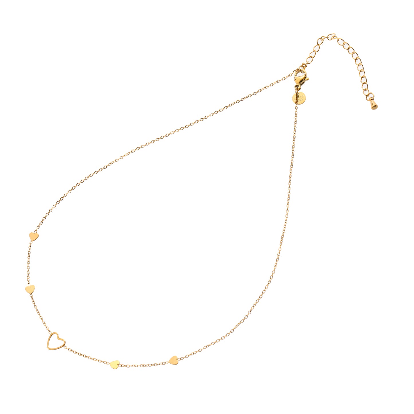Ketting Fine Hearts goud